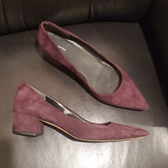 VIA SPIGA Eggplant Suede Heels - Size 8.5 - Picture 3 of 7